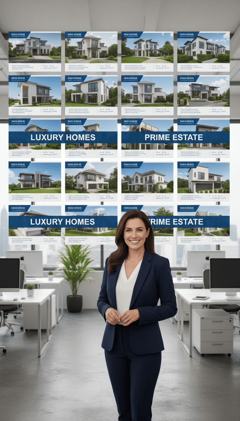 Real estate agent in professional office environment